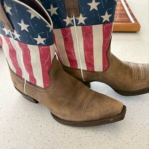 Ariat Old Glory Brown Snip Cowgirl Patriotic Boots size 7
